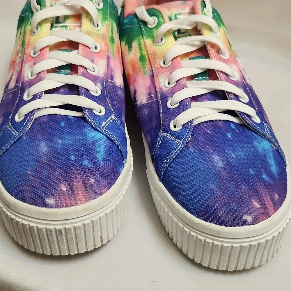 Fila Tie-Dye Panache Sandblast Colorful Rainbow Platform Sneakers (W Size 9)